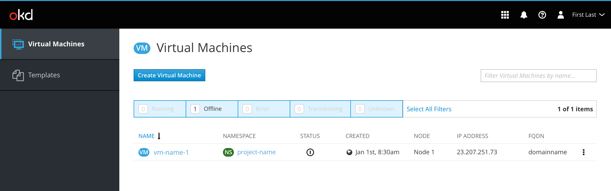 Offline VM in List View