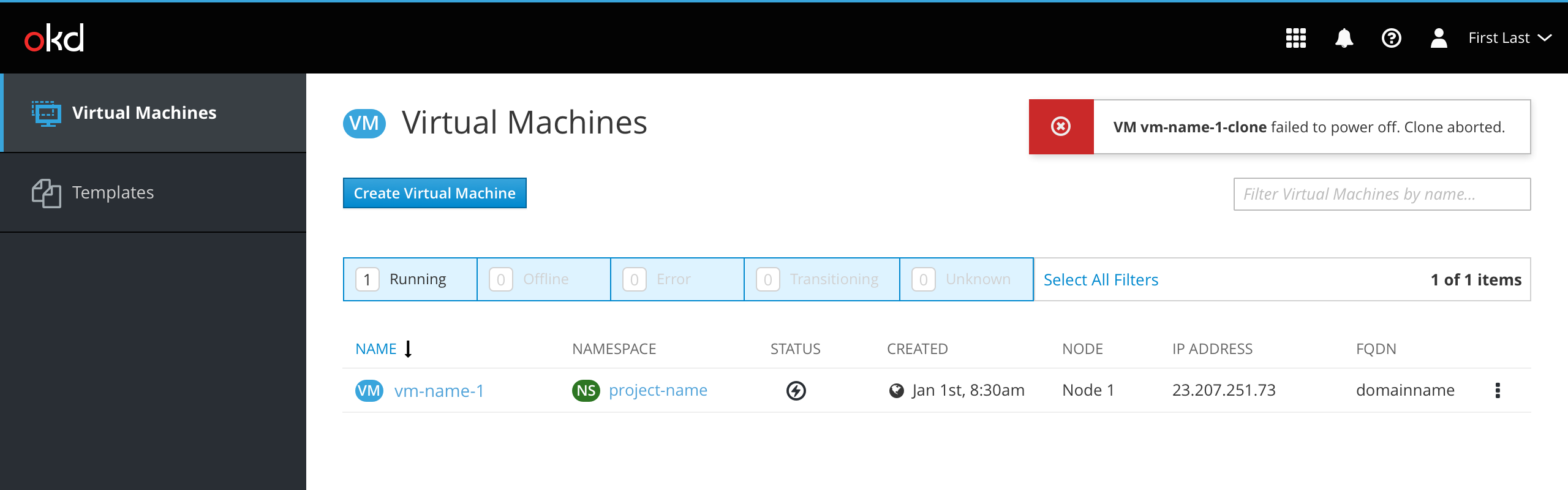 Clone VM power off failure