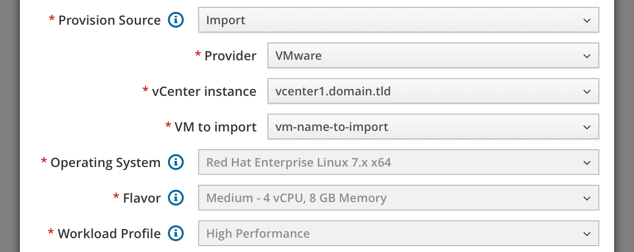 VMware provider default